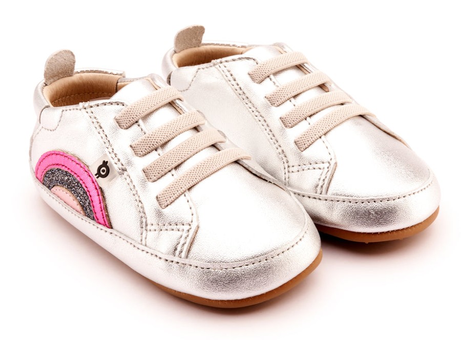 Shoes Old Soles Girl'S Casual Shoes | Old Soles Girl'S 0071Rt Rainbow Bub Casual Shoes - Silver / Fuchsia Foil