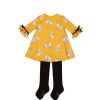 Clothes Tutto Piccolo | Tutto Piccolo 9227 Vestido Saten Con Leotardos Dress With Tights - Mustard