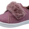 Shoes Lelli Kelly Girl'S Casual Shoes | Lelli Kelly Girl'S Pink Sparkle Hook And Loop Faux Fur Sneakers