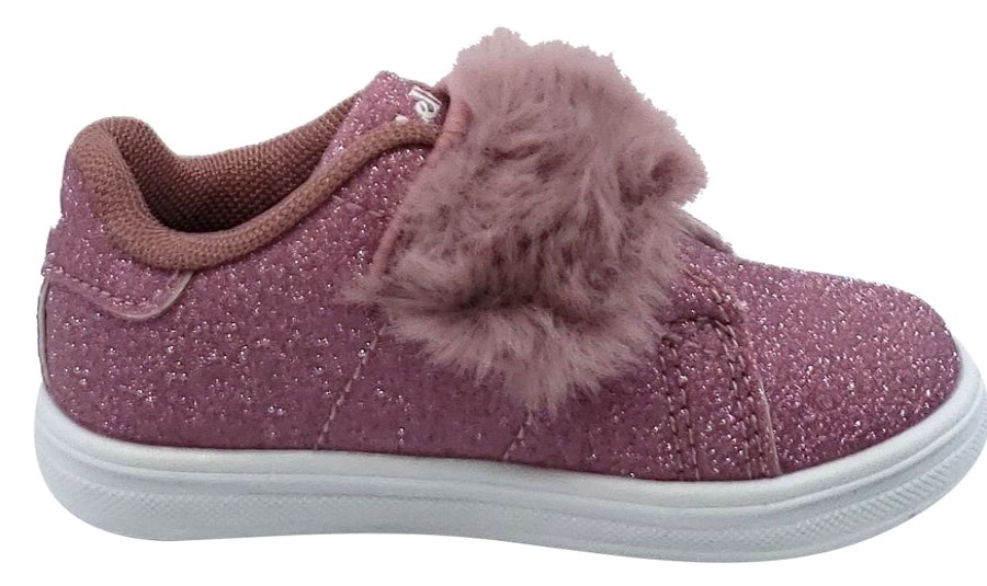 Shoes Lelli Kelly Girl'S Casual Shoes | Lelli Kelly Girl'S Pink Sparkle Hook And Loop Faux Fur Sneakers