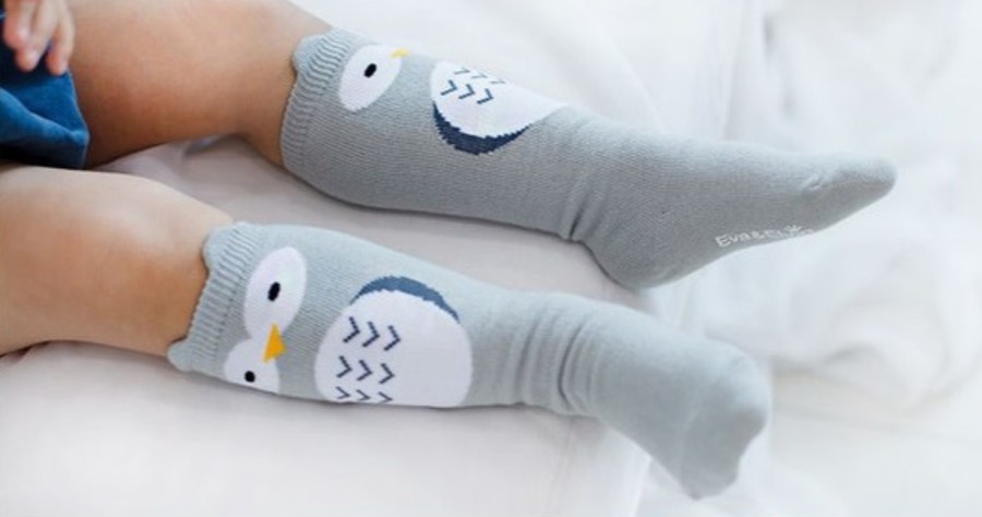 Clothes Eva & Elvin | Eva & Elvin Grey Owl Knee Socks