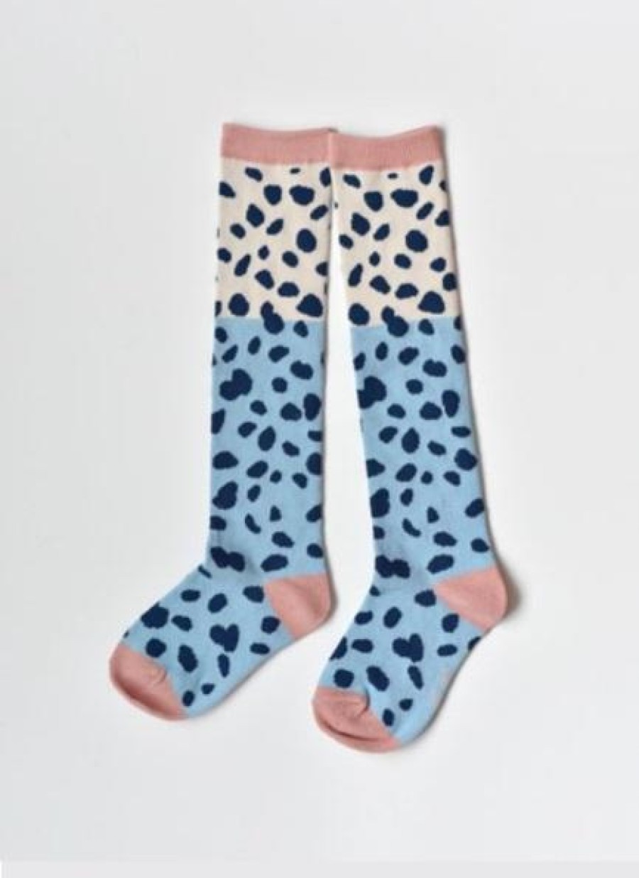 Clothes BOXBO | Boxbo High Socks Snow Blue Hs19-2