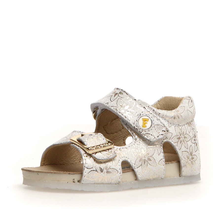 Shoes Naturino Girl'S Sandals | Naturino Falcotto Girl'S Bea Suede Sandals - Petunia, Milk, Platinum