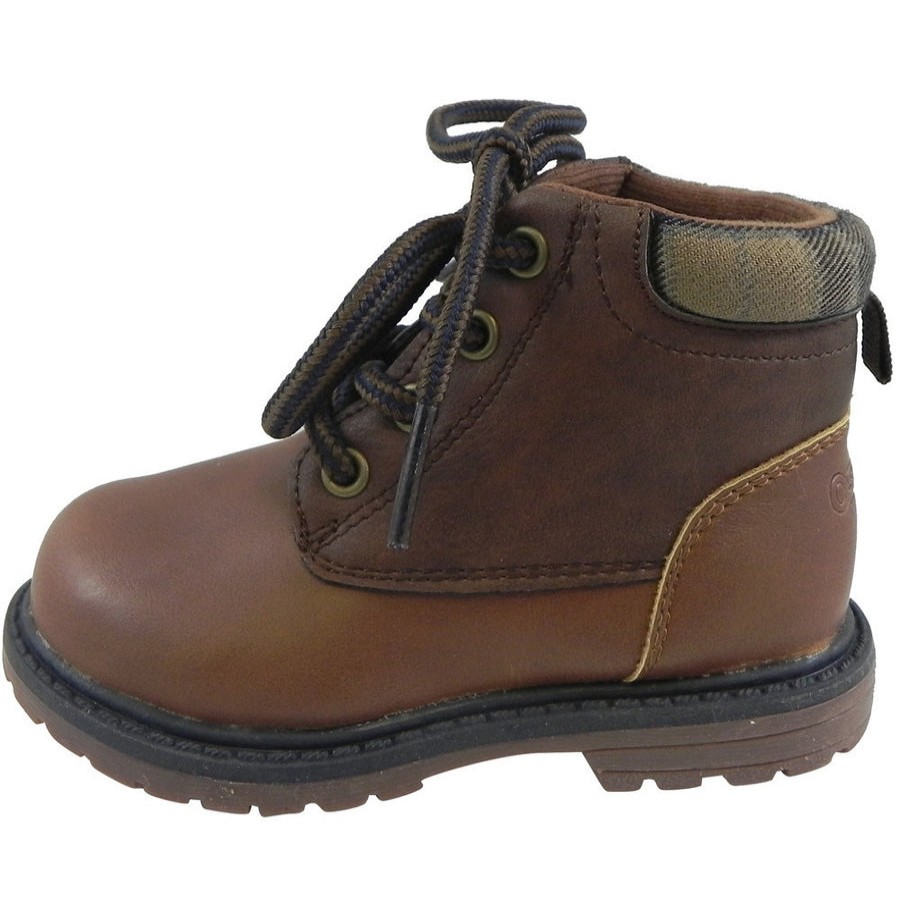 Shoes OshKosh B'Gosh Boy'S Casual Shoes | Oshkosh Boy'S Chandler Plaid Classic Lace Up Ankle Boots Brown