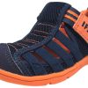 Shoes IFME Boy'S Casual Shoes | Ifme Boy'S & Girl'S Playa Navy Cobalt And Orange Venice Elastic Lace Mesh Hook And Loop Fisherman Style Sandal