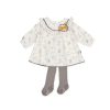 Clothes Tutto Piccolo | Tutto Piccolo 9212 Dress With Tights - Ecru