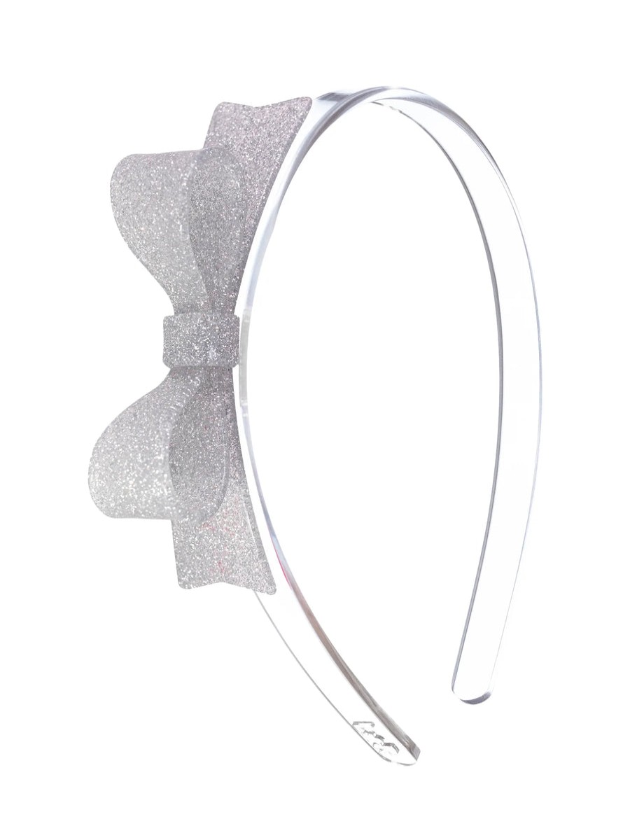 Accessories Lilies & Roses NY | Lilies & Roses Ny Bow Tie Silver Glitter Headband