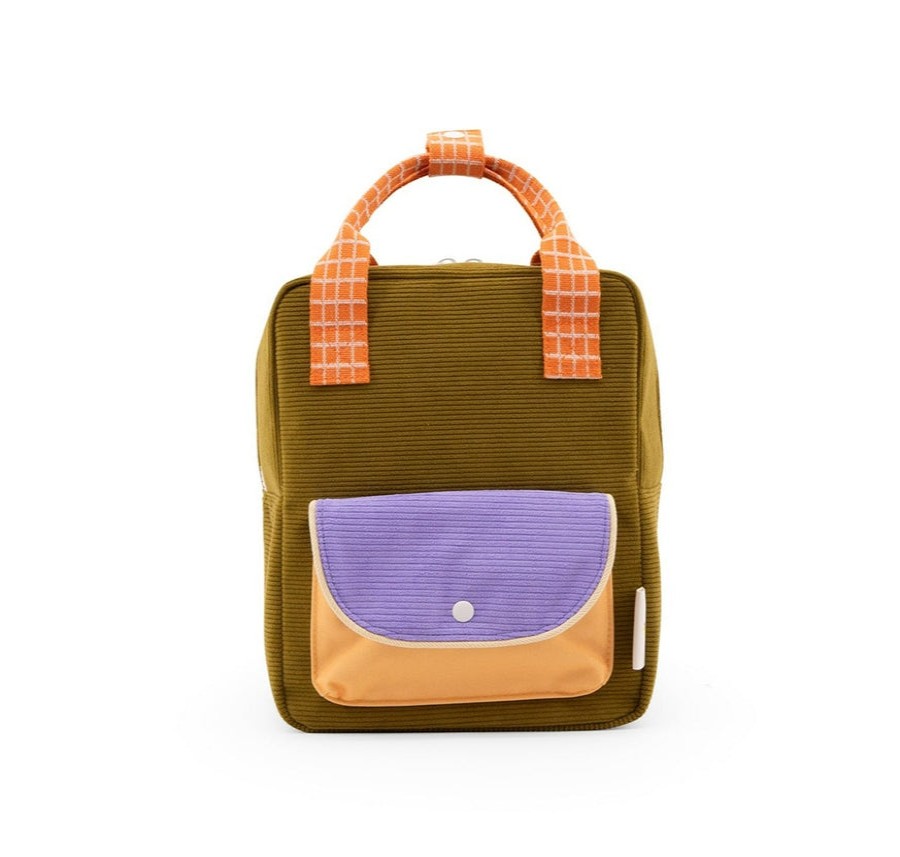 Accessories Sticky Lemon | Sticky Lemon Farmhouse Corduroy Small Backpack, Soil Green