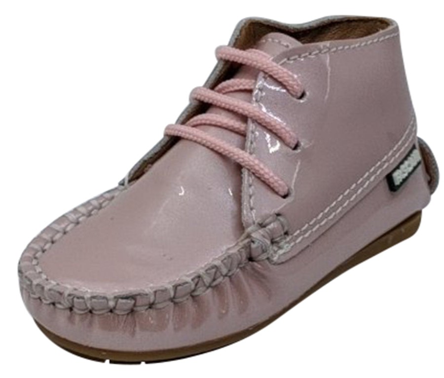 Shoes Luccini Boy'S Casual Shoes | Fascani Giirl'S 15010 Vermelho Laced Up Leather Bootie - Charol Pearl Nude