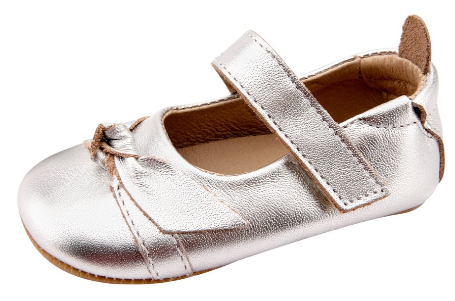 Shoes Old Soles Girl'S Dress Shoes | Old Soles Girl'S 0046R Bow-Chique Shoes - Silver