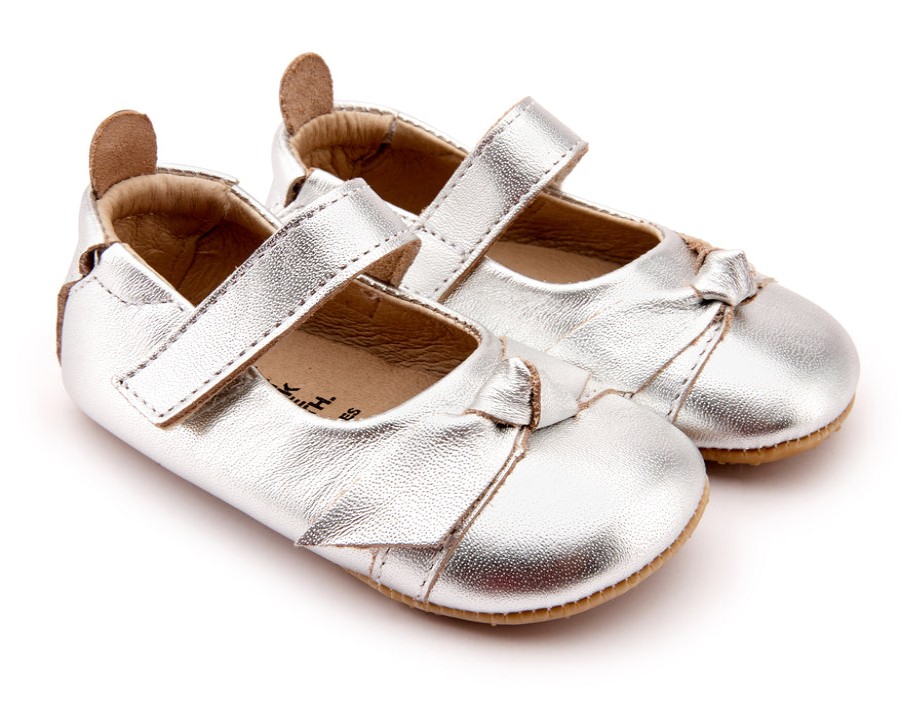 Shoes Old Soles Girl'S Dress Shoes | Old Soles Girl'S 0046R Bow-Chique Shoes - Silver