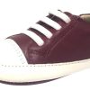 Shoes Old Soles Boy'S Casual Shoes | Old Soles Boy'S & Girl'S 030 Eazy Tread Burgundy White Soft Leather Classic Slip On Baby Shoes