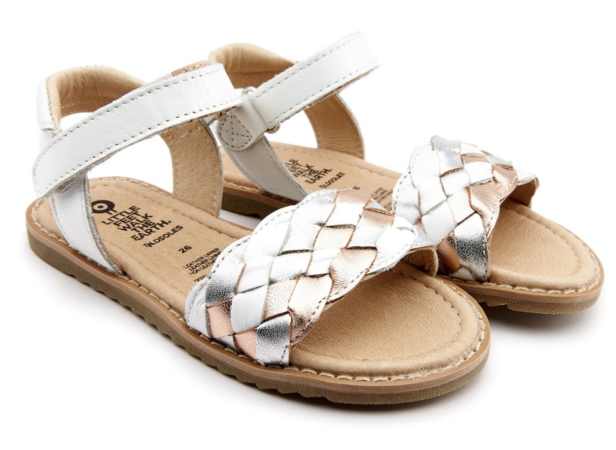 Shoes Old Soles Girl'S Sandals | Old Soles Girl'S 7031 Tripelie Sandals - Snow/Silver/Copper