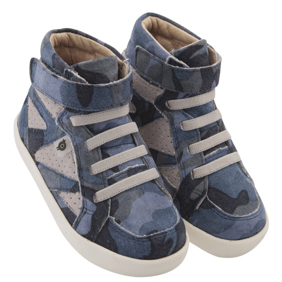 Shoes Old Soles Boy'S Casual Shoes | Old Soles Girl'S & Boy'S New Leader Sneakers - Marine Camo/Grey Suede