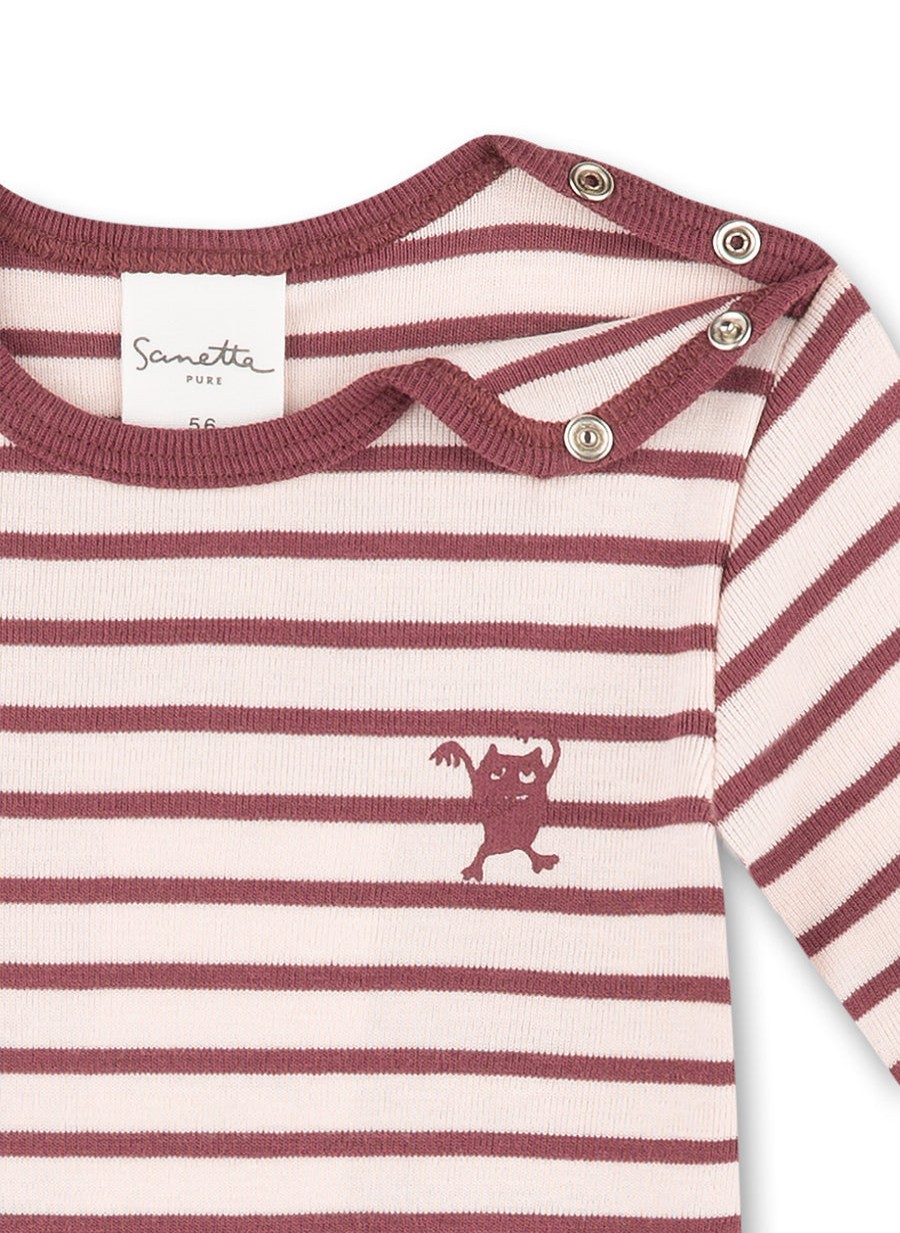 Clothes Sanetta | Sanetta Pink Stripe Bodysuit