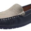 Shoes Venettini Boy'S Casual Shoes | Venettini Girl'S & Boy'S Gordy Smooth Navy Leather Grey Upper Slip On Moccasin Loafer