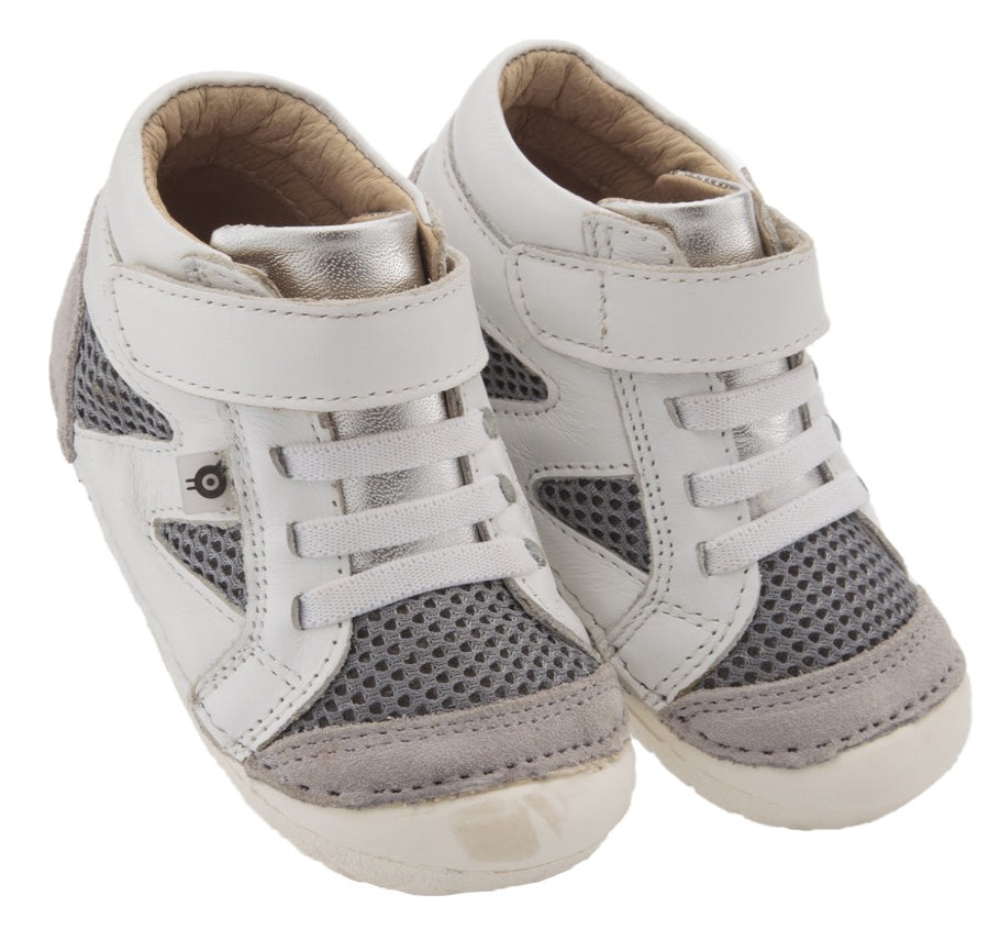 Shoes Old Soles Boy'S Casual Shoes | Old Soles Boy'S & Girl'S 4049 Pave Squad Sneakers - Snow/Light Grey/Mesh Silver