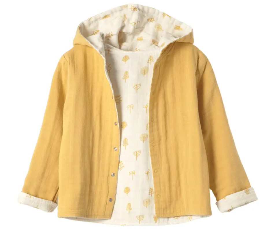 Clothes Organic By Feldman | Organic By Feldman Protective Forest Reversible Cardigan - Sun Ochre