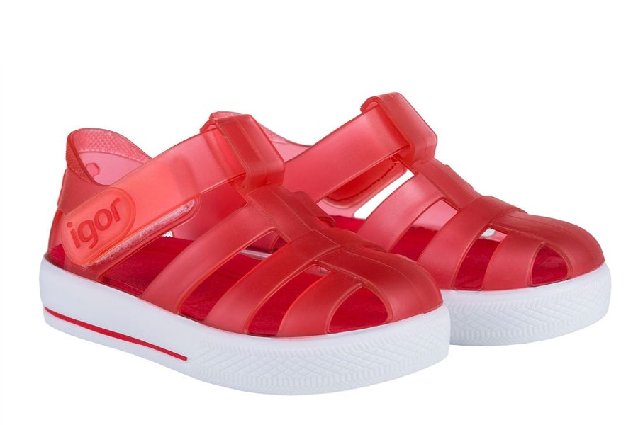 Shoes Igor Boy'S Sandals | Igor S10171 Girl'S Star Sandal - Transparent Rojo