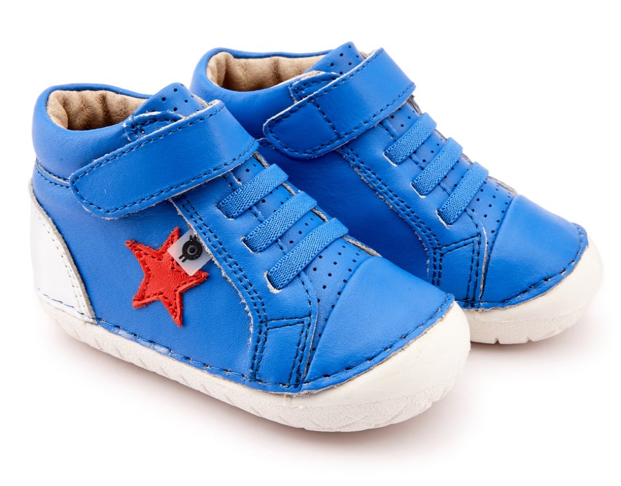 Shoes Old Soles Boy'S Casual Shoes | Old Soles Boy'S 4051 Champster Pave Hightop Sneakers - Neon Blue/Snow/Bright Red