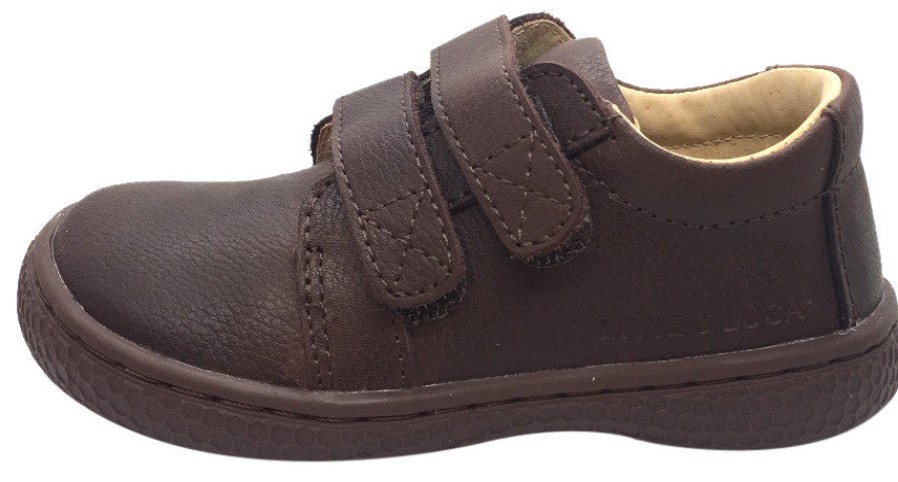 Shoes Livie & Luca Boy'S Casual Shoes | Livie & Luca Boy'S Hayes Mocha Brown Natural Leather Sneaker Shoe With Double Hook And Loop Straps