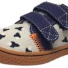 Shoes Livie & Luca Boy'S Casual Shoes | Livie & Luca Boy'S Hayes Navy Rocket Natural Textile Color Changing Sneaker Shoe With Double Hook And Loop Straps