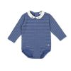 Clothes Tutto Piccolo | Tutto Piccolo 9723 Body Punto Liso Bodysuit - Indigo