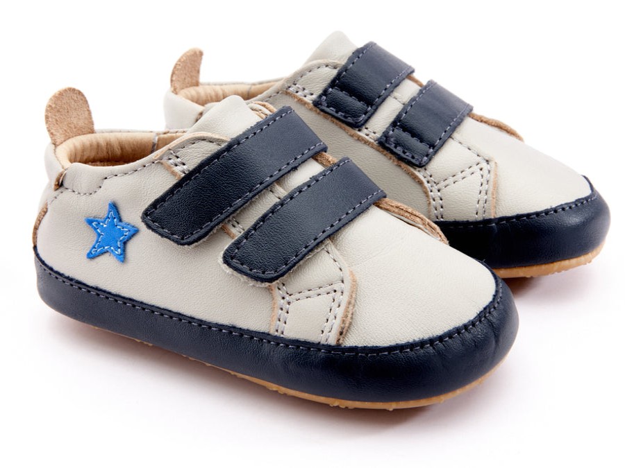 Shoes Old Soles Boy'S Casual Shoes | Old Soles Boy'S & Girl'S 0037R Star Markert Walker Sneakers - Gris/Navy/Neon Blue