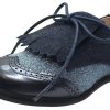 Shoes Manuela de Juan Boy'S Casual Shoes | Manuela De Juan Boy'S & Girl'S Fringe Navy Blue Sparkle Tri-Color Leather Lace Up Oxford Shoes