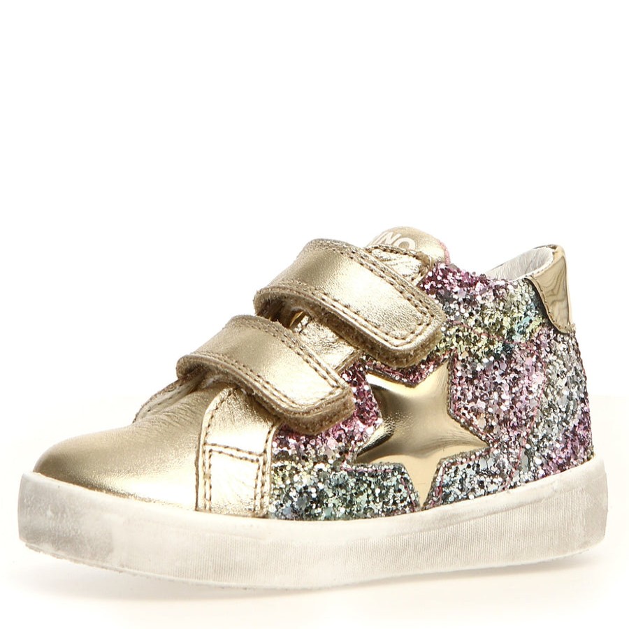 Shoes Naturino Girl'S Casual Shoes | Naturino Girl'S Dorrie Vl Metallic Glitter Shoes - Platinum