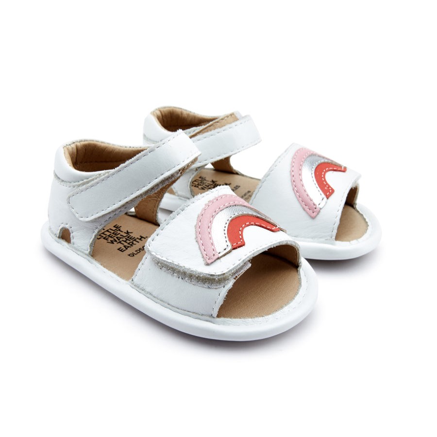 Shoes Old Soles Girl'S Sandals | Old Soles Girl'S 0065 Rainbow Bambini Sandals - Snow/Pearlized Pink/Silver/Bright Red