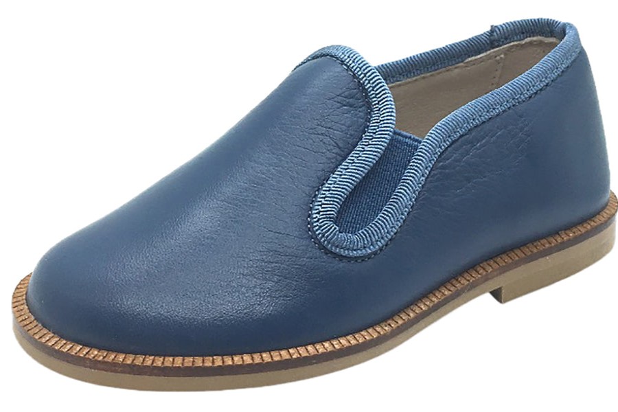 Shoes Hoo Shoes Boy'S Casual Shoes | Hoo Shoes Boy'S Navy Smooth Leather Smoking Loafer Flats