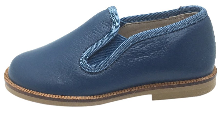 Shoes Hoo Shoes Boy'S Casual Shoes | Hoo Shoes Boy'S Navy Smooth Leather Smoking Loafer Flats