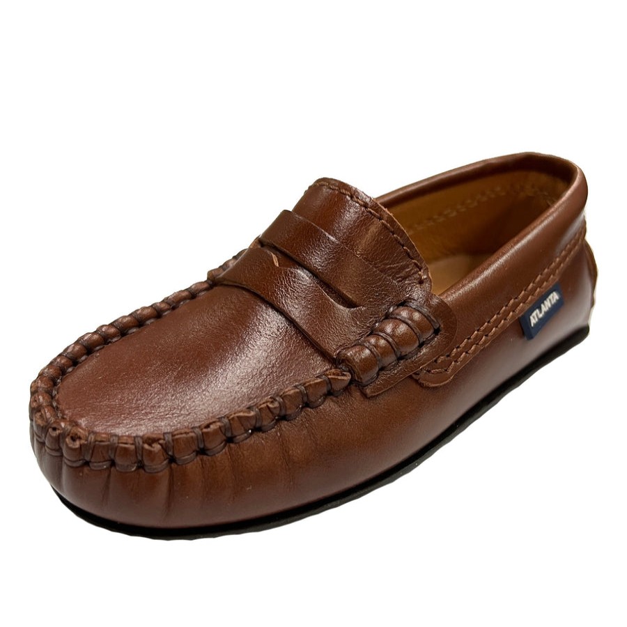 Shoes Atlanta Mocassin Boy'S Dress Shoes | Atlanta Mocassin Boy'S And Girl'S Penny Loafer Leather Loafers, Camel Sierra Antik