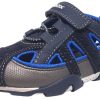 Shoes Geox Boy'S Casual Shoes | Geox Boy'S Aragon Navy & Royal Blue Single Hook And Loop Strap Closed Toe With Bumper And Elastic Lace Sandal