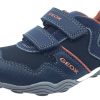 Shoes GEOX Boy'S Casual Shoes | Geox Boy'S Arno Hook And Loop Sneaker (Navy/Dark Orange)