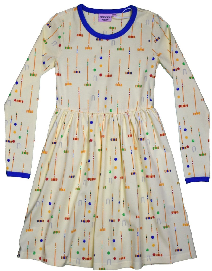 Clothes Moromini | Moromini 939 Croquet Long Sleeve Twirly Dress