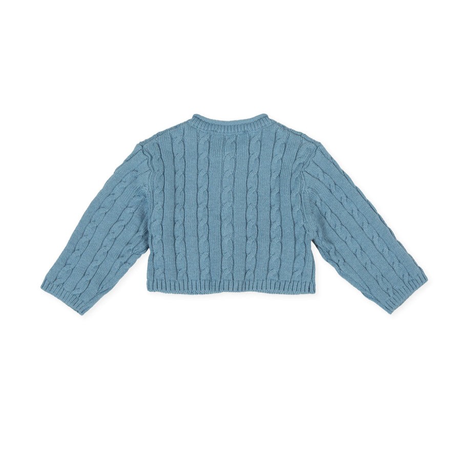 Clothes Tutto Piccolo | Tutto Piccolo 9502 Chaqueta Tricot Knitted Cardigan - Atlantic Blue