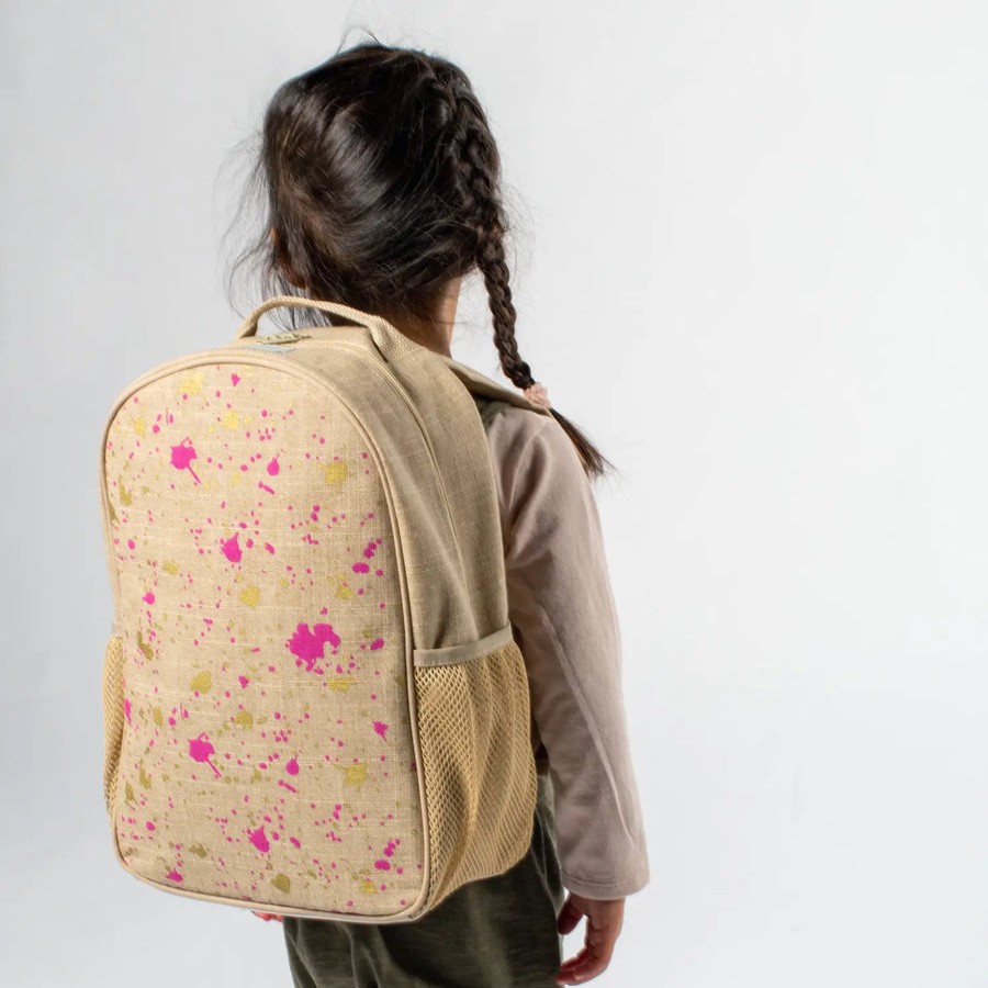 Accessories SoYoung | Soyoung Fuchsia And Gold Splatter Toddler Backpack