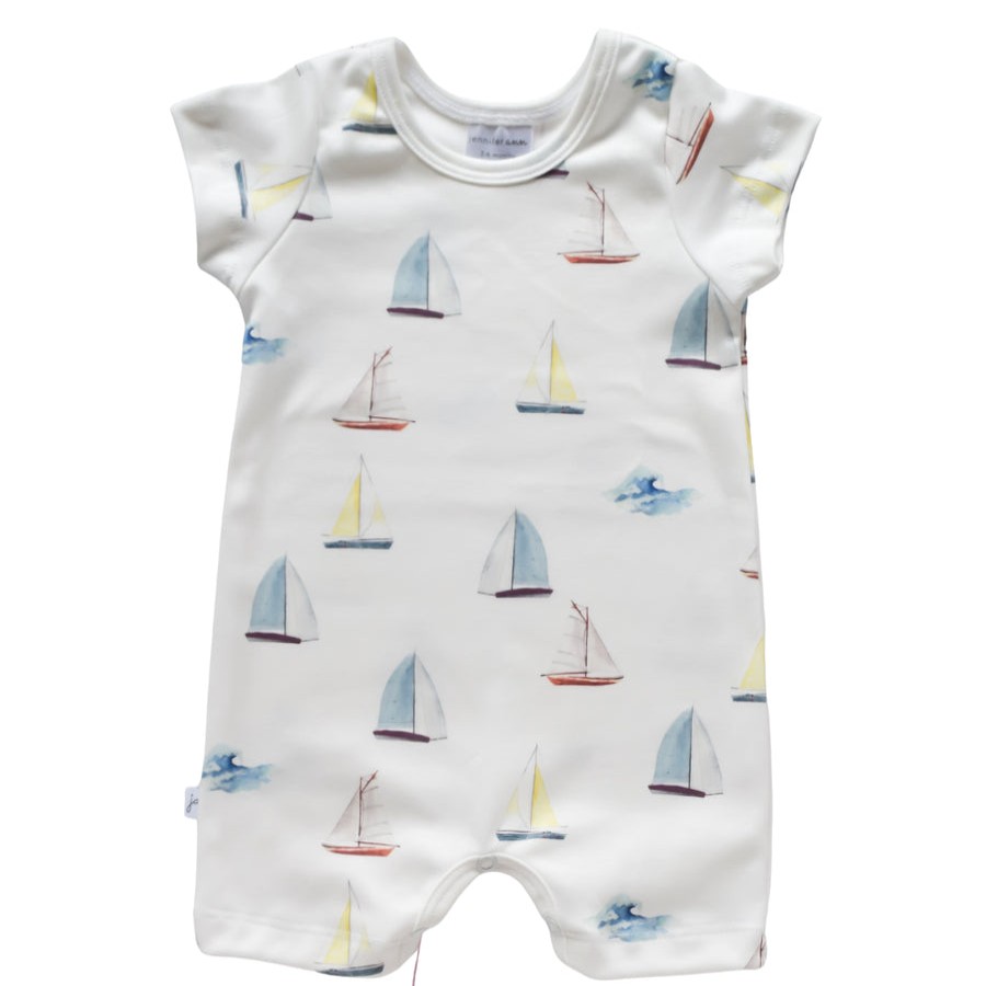 Clothes Jennifer Ann | Jennifer Ann Sailboats Organic Romper