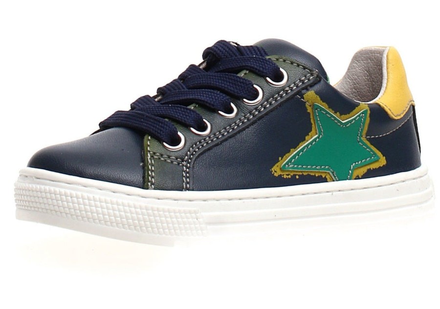 Shoes Naturino Boy'S Casual Shoes | Naturino Boy'S & Girl'S Kokie Zip Vitello Sneaker Shoes - Navy/Verde/Mais