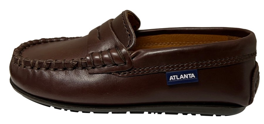 Shoes Atlanta Mocassin Boy'S Dress Shoes | Atlanta Mocassin Boy'S And Girl'S Smooth Leather Penny Loafers, Brown Sierra Antik