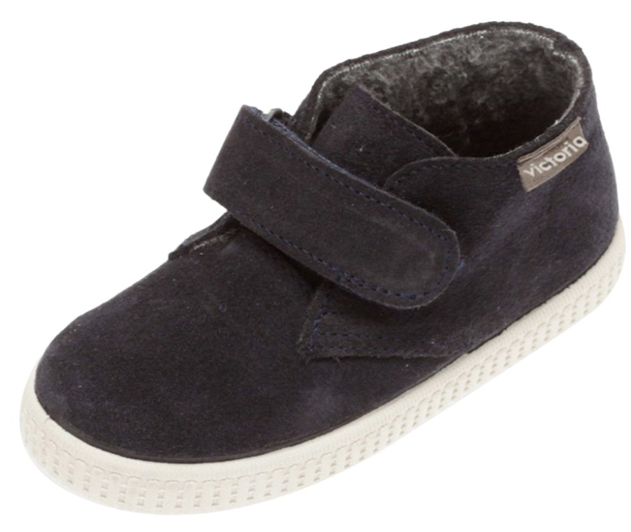 Shoes Victoria Boy'S Casual Shoes | Victoria Safari Suede Hightop Navy Hook And Loop For Boy'S And Girl'S