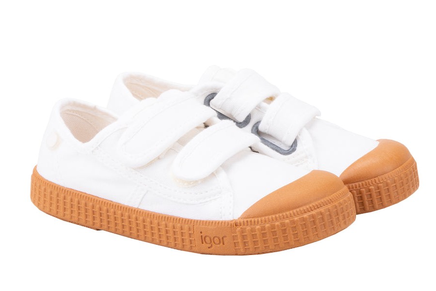 Shoes Igor Girl'S Casual Shoes | Igor Berri Velcro Caramelo Shoes - Blanco