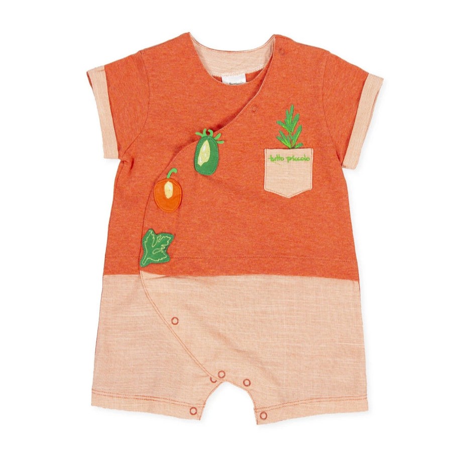 Clothes Tutto Piccolo | Tutto Piccolo Coral Vegetable Romper