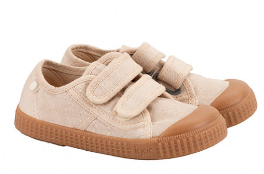 Shoes Igor Girl'S Casual Shoes | Igor Berri Velcro Shoes -Caramelo Marfil