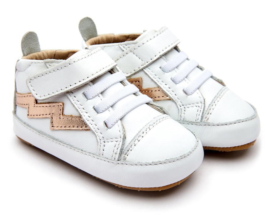 Shoes Old Soles Boy'S Casual Shoes | Old Soles Boy'S & Girl'S 0052R Bolted Baby Sneakers - Snow/Copper