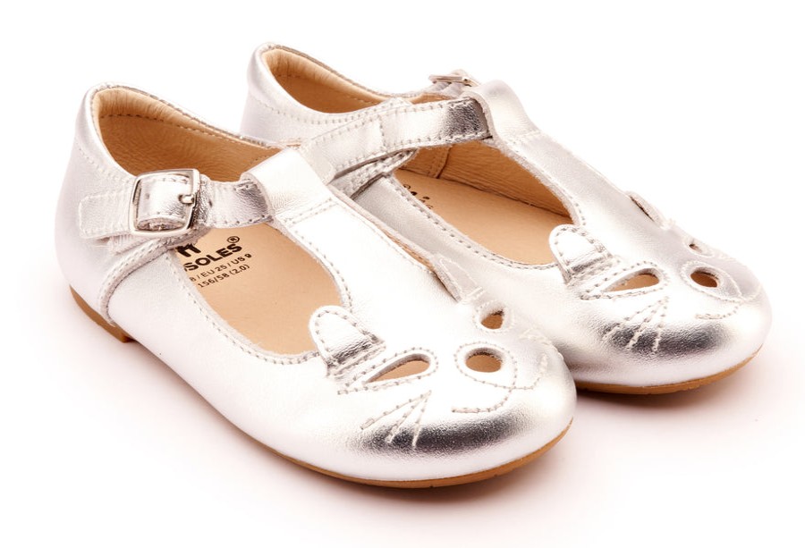 Shoes Old Soles Girl'S Dress Shoes | Old Soles Girl'S 816 Kitty-Jane Dress Shoes - Silver