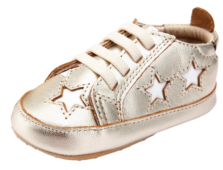 Shoes Old Soles Boy'S Casual Shoes | Old Soles Girl'S And Boy'S 0024R Starey Bambini Elastic Slip On Sneakers - Gold/Snow