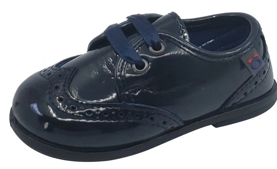 Shoes CONGUITOS Boy'S Casual Shoes | Conguitos Soft Patent Leather Wingtip Navy Toddler Mocassin For Boy'S And Girl'S